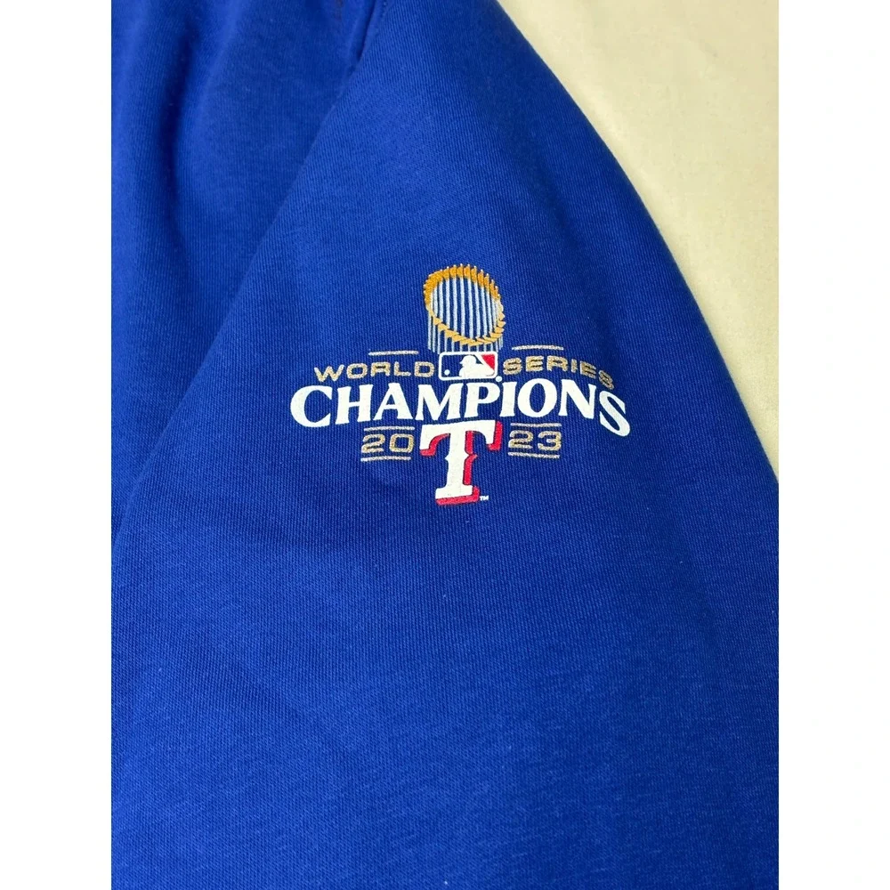 NWT Nike Texas‎ Rangers 2023 World Series Champions Hoodie Blue Mens  XXL